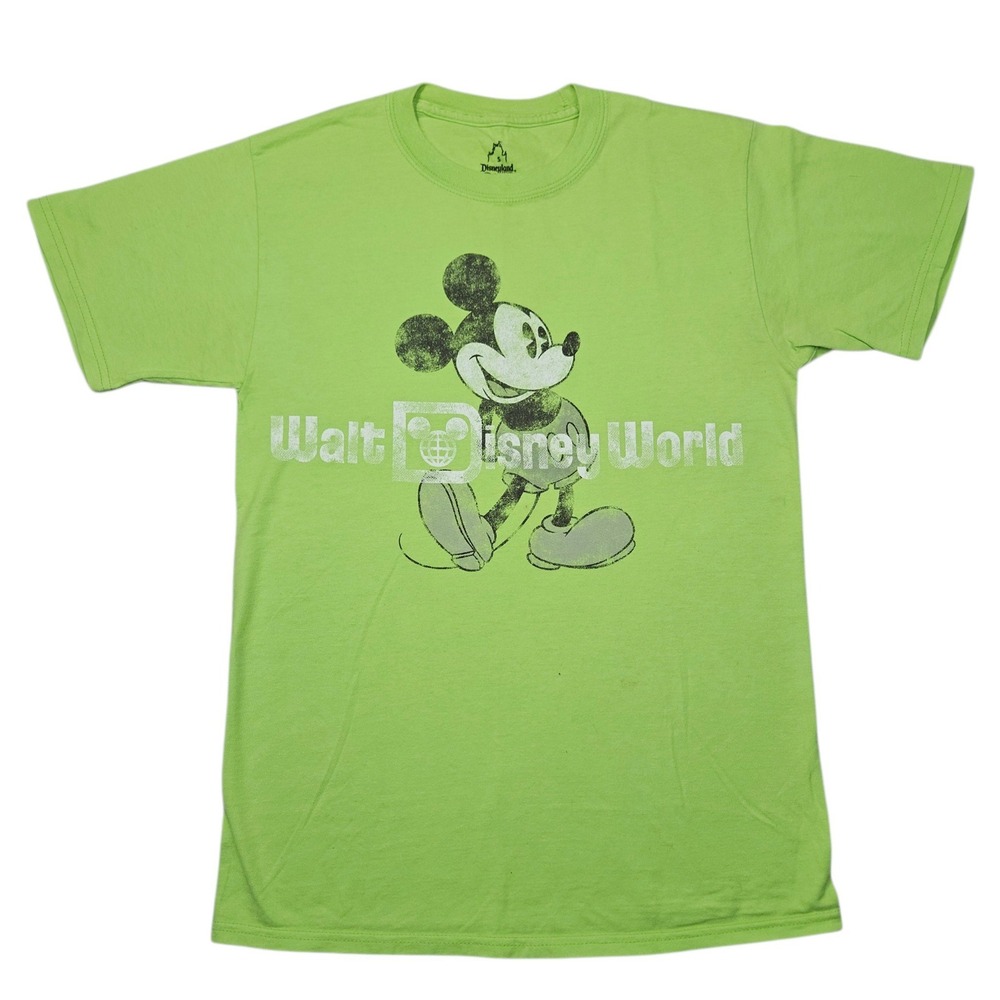 Disney Walt Disney World Mickey Mouse Graphic Tee Lime Green Sz S